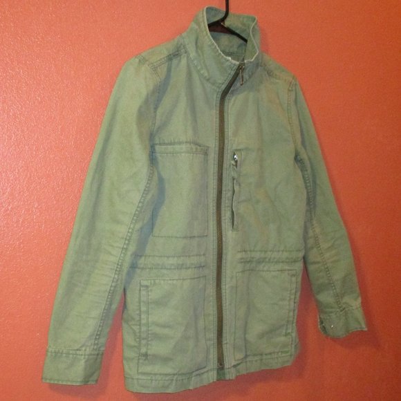 Madewell Woman Medium Military Green Full Zip Multiple Pocket Long Sleeve Jacket - Picture 2 of 7